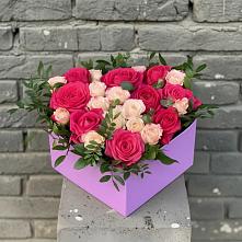 Цветочная композиция из Розы в коробке в Богдановке