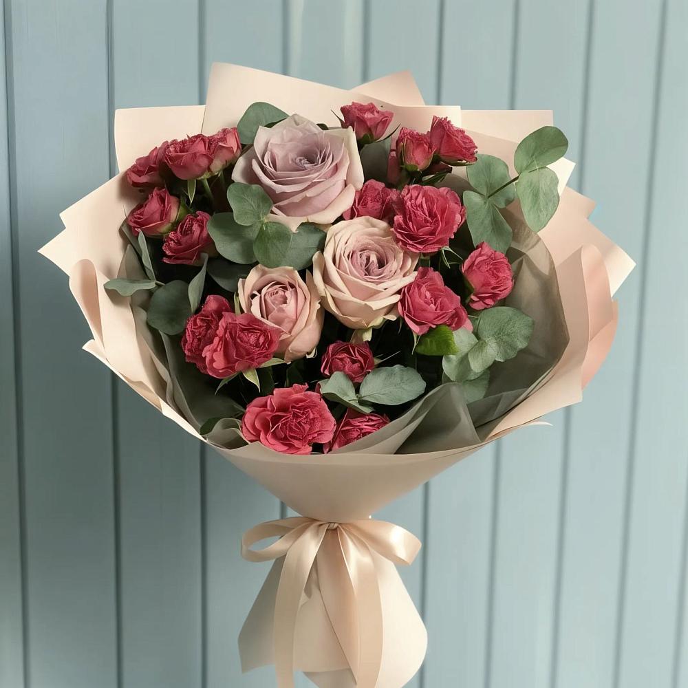 Букет цветов из: Гвоздики и Розы в Богдановке