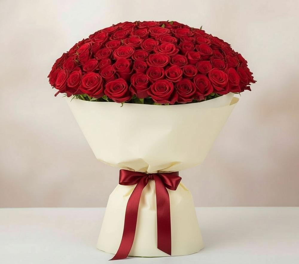 Букет 101 Красная роза Милано в Богдановке