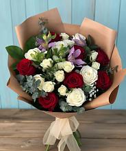 Букет цветов из:  Розы и Альстромерии в Богдановке