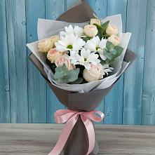Букет цветов из:  Хризантемы и Розы в Богдановке