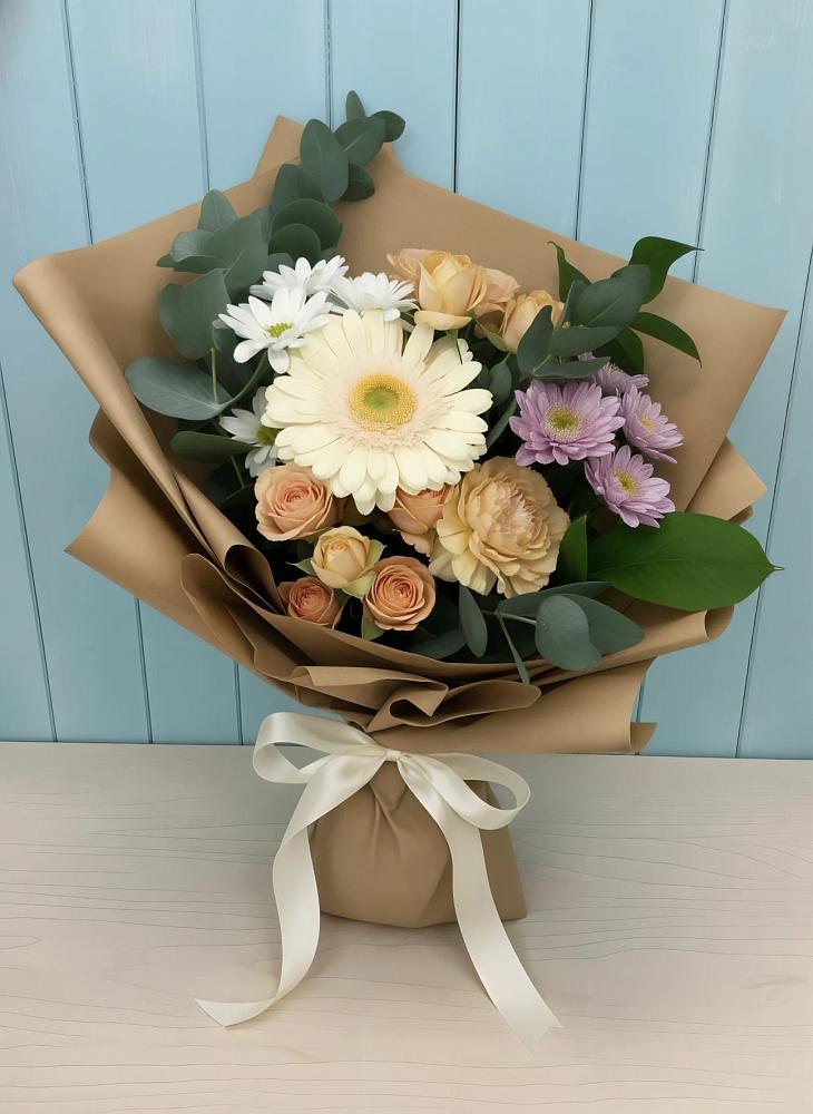 Букет цветов из: Герберы и Хризантемы в Богдановке