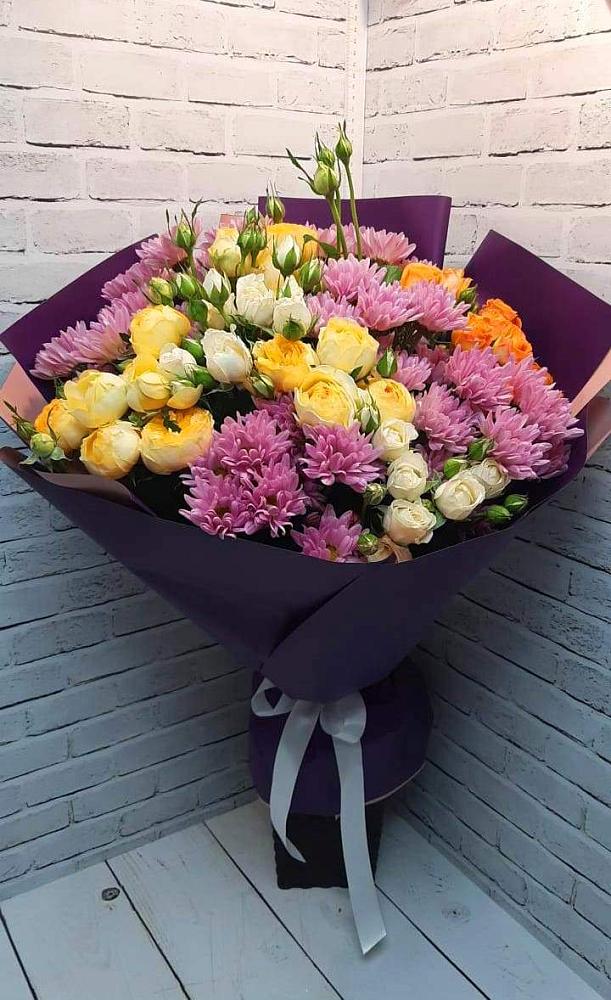 Букет цветов из: Хризантемы и Розы в Богдановке