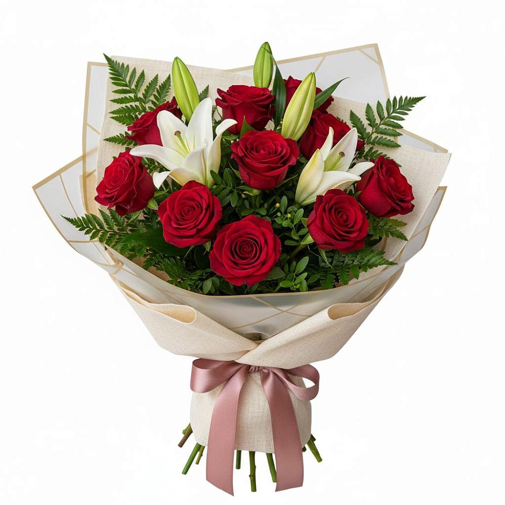 Букет цветов из: Лилии и Розы в Богдановке