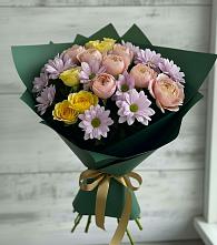 Букет цветов из:  Хризантемы и Розы в Богдановке