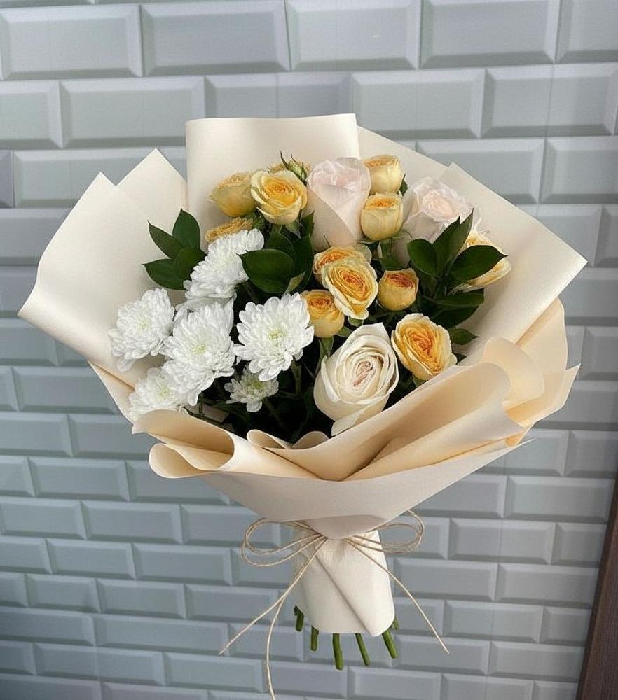 Букет цветов из: Розы и Хризантемы в Богдановке