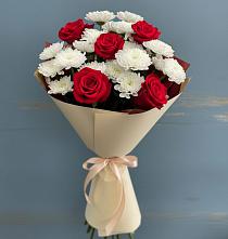 Букет цветов из:  Розы и Хризантемы в Богдановке