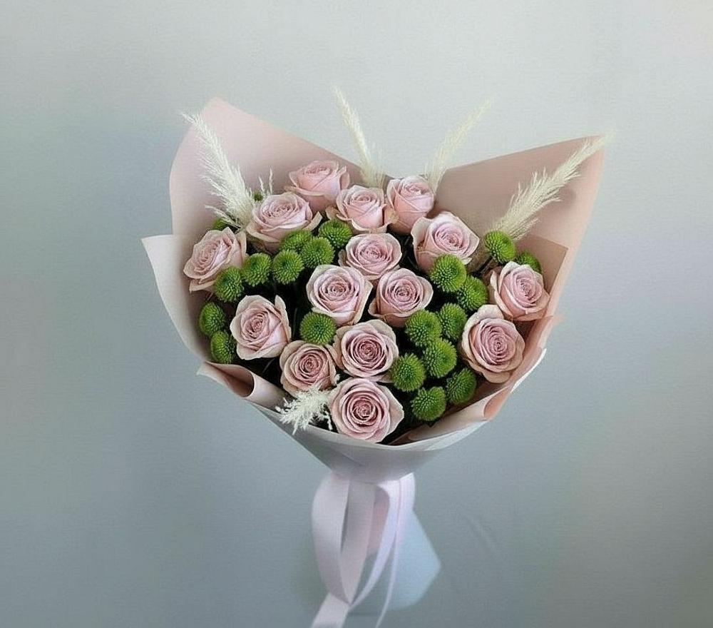 Букет цветов из: Розы и Хризантемы в Богдановке