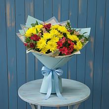 Букет цветов из:  Альстромерии и Хризантемы в Богдановке