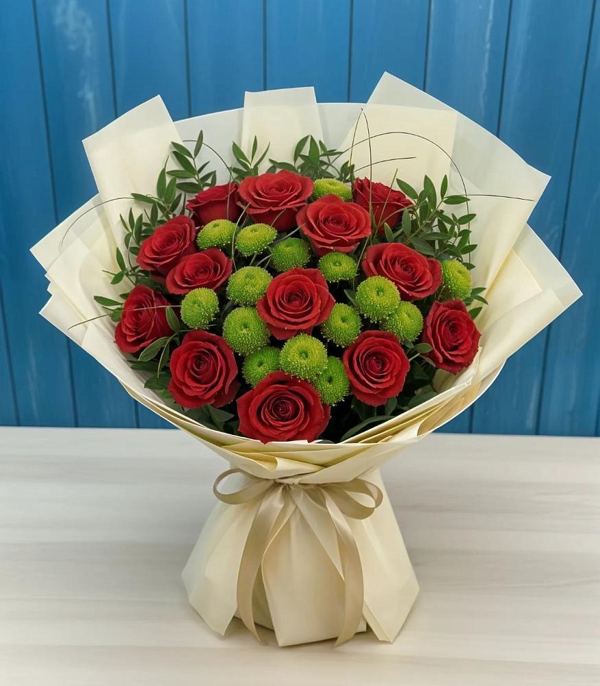 Букет цветов из: Розы и Хризантемы в Богдановке